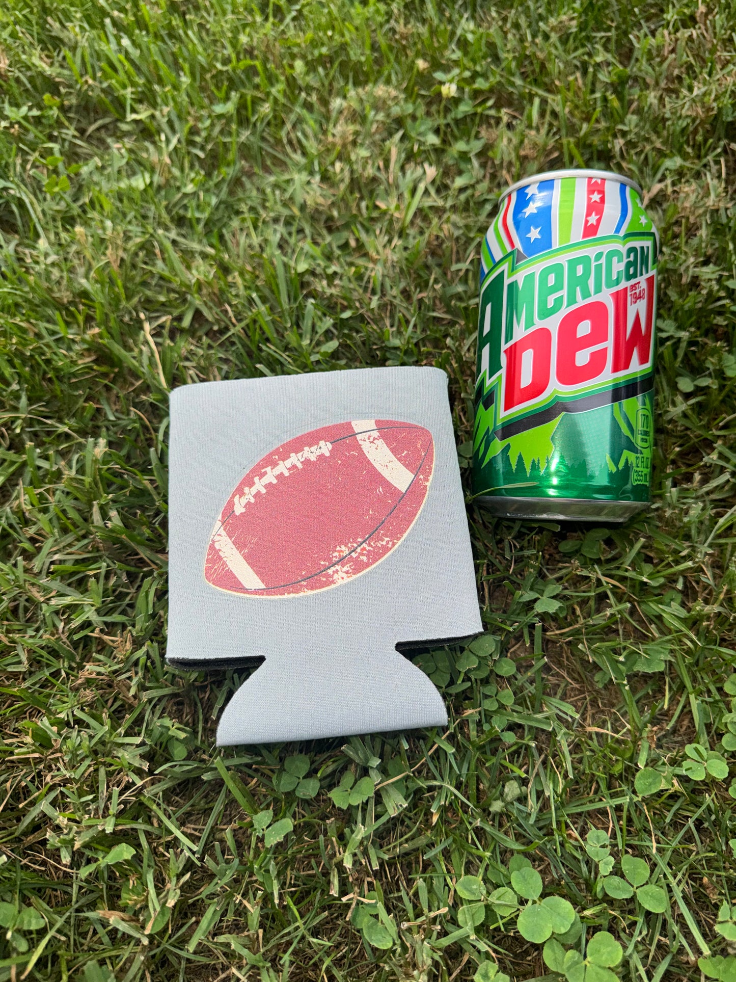 Football Neoprene Can Koozie (Gray)