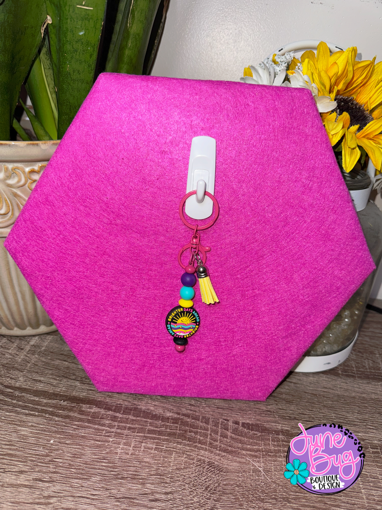 Brighter Days Ahead Silicone Beaded Straight Keychain