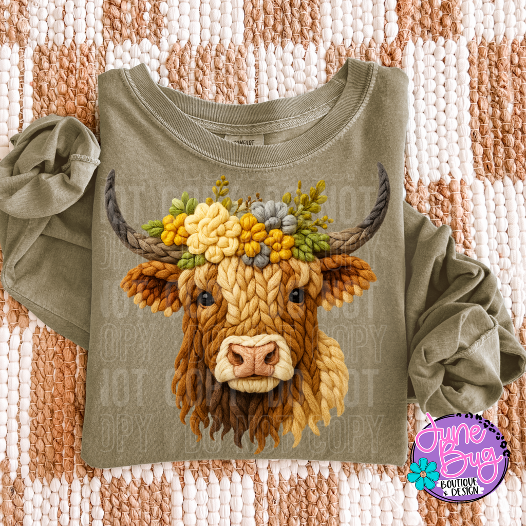 Faux Yarn Cow