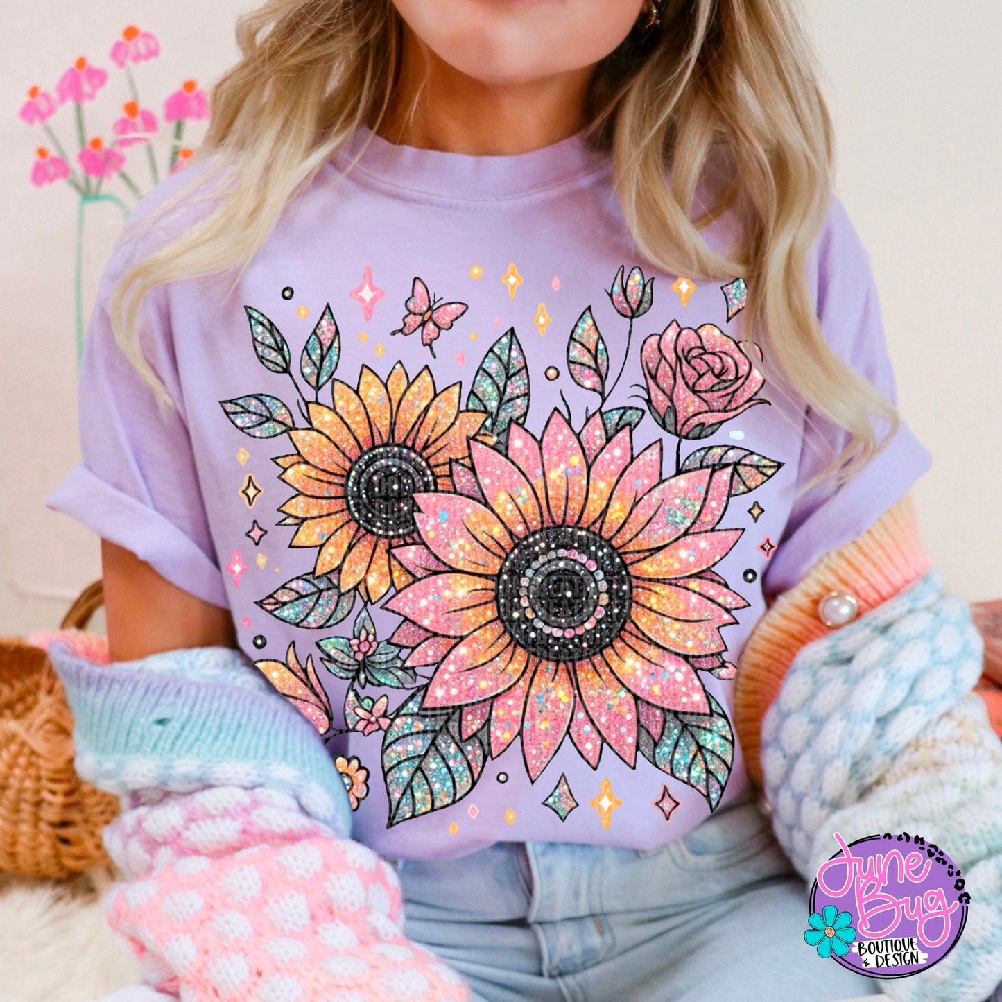 Glitter Sequin Sunflower