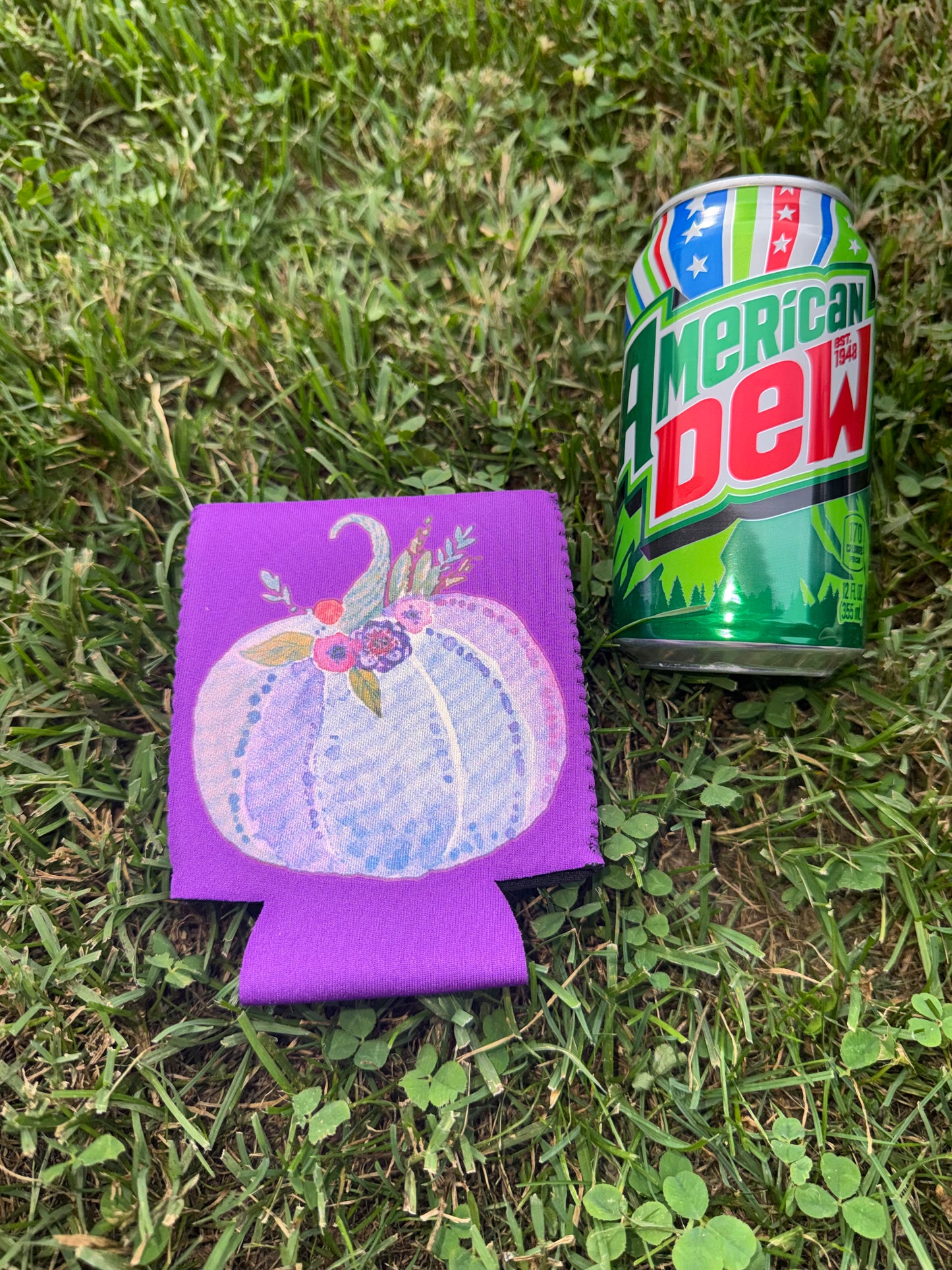 Water Color Pumpkin Neoprene Can Koozie