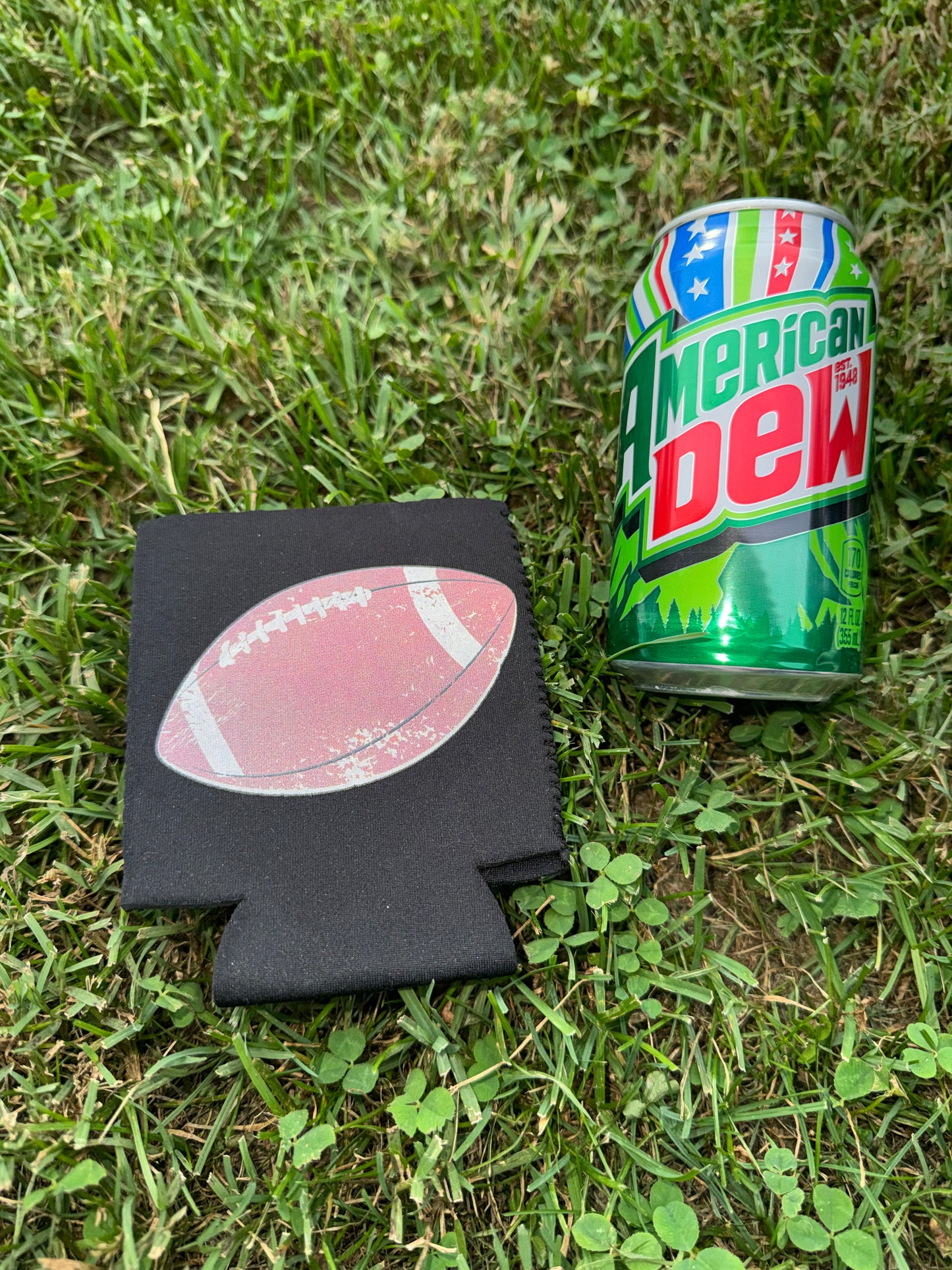 Football Neoprene Can Koozie (Black)