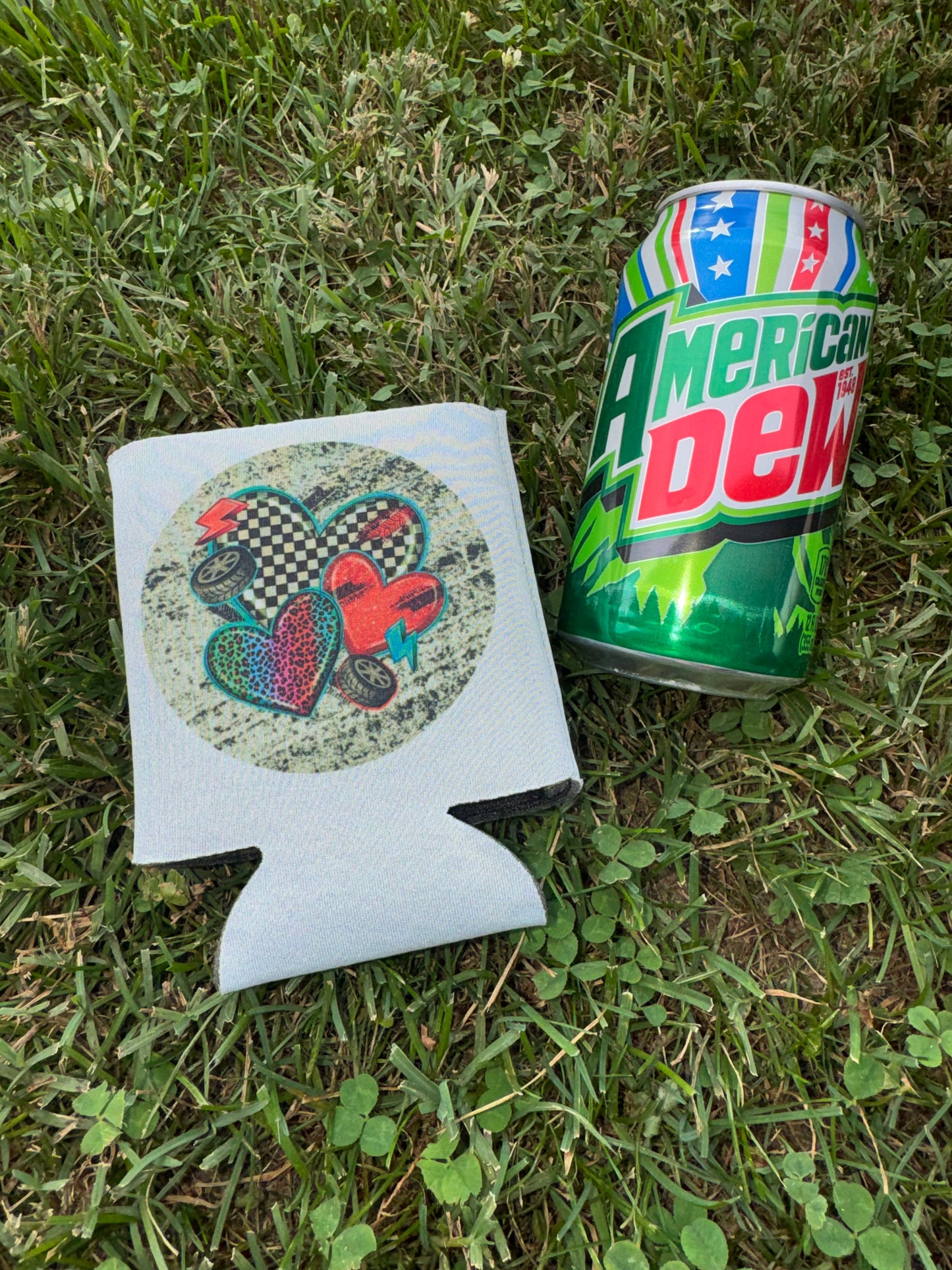 Racing Hearts Neoprene Can Koozie