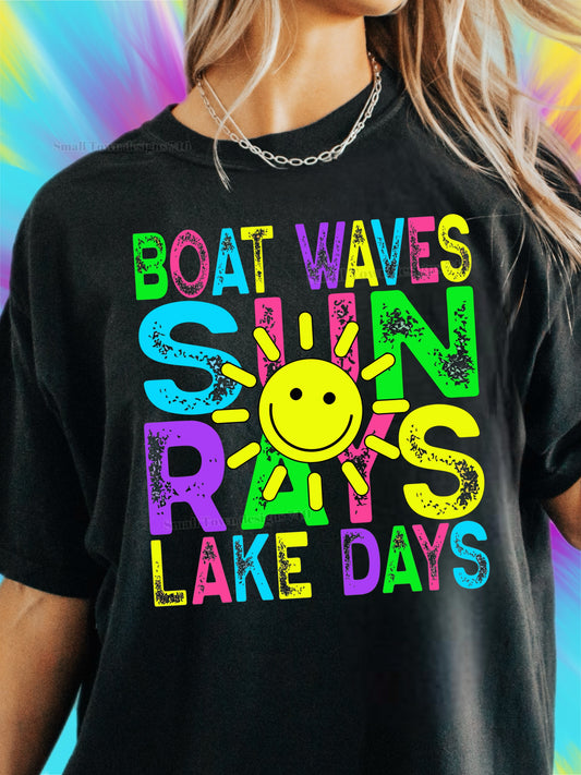 Boat Waves Sun Rays Lake Days