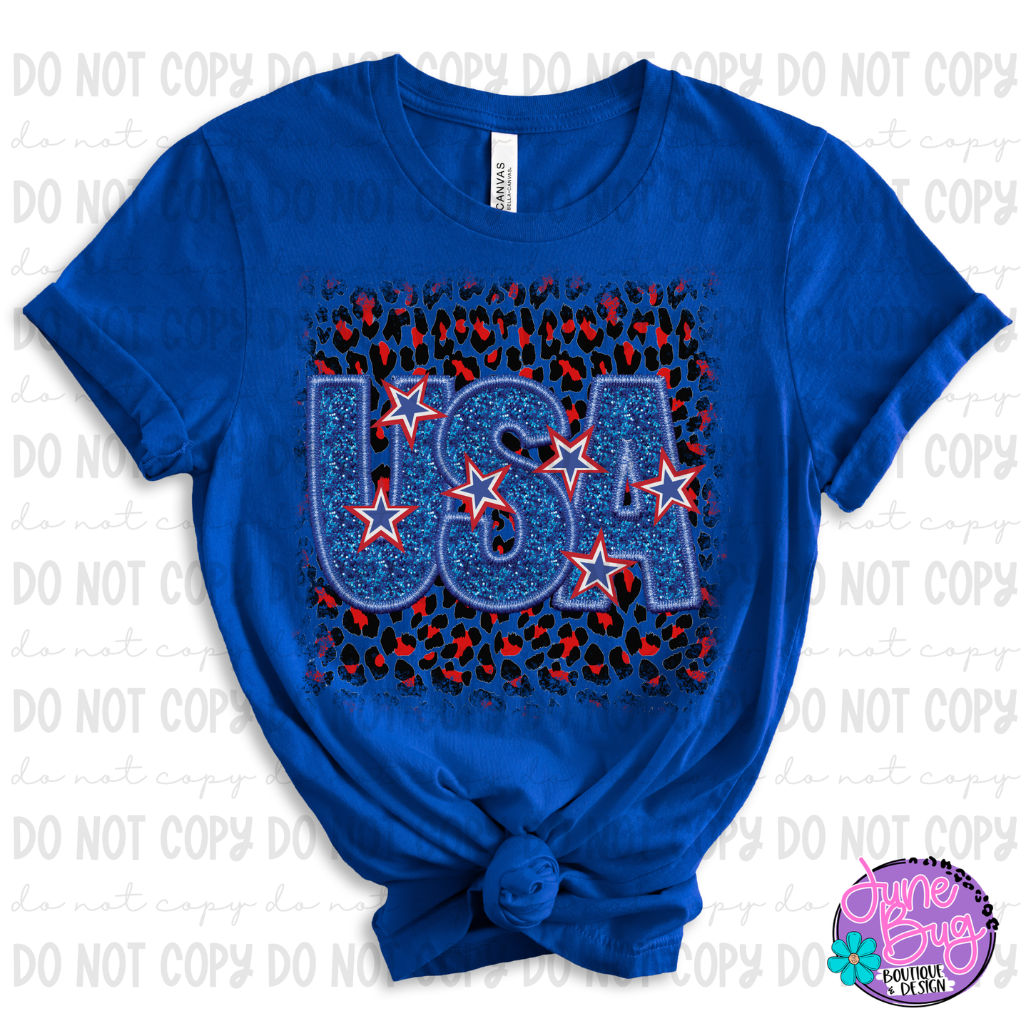 Leopard USA Faux Embroidery