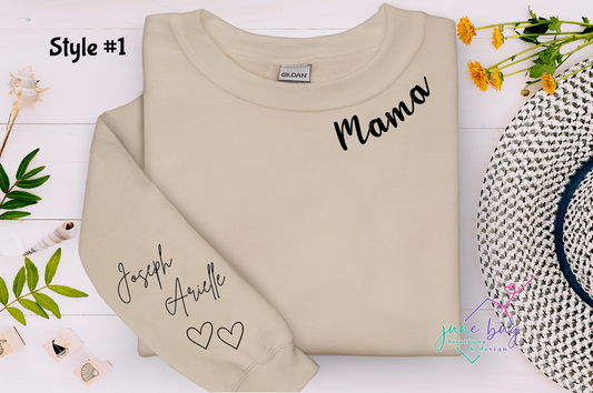 Personalized Mama with Sleeve Names