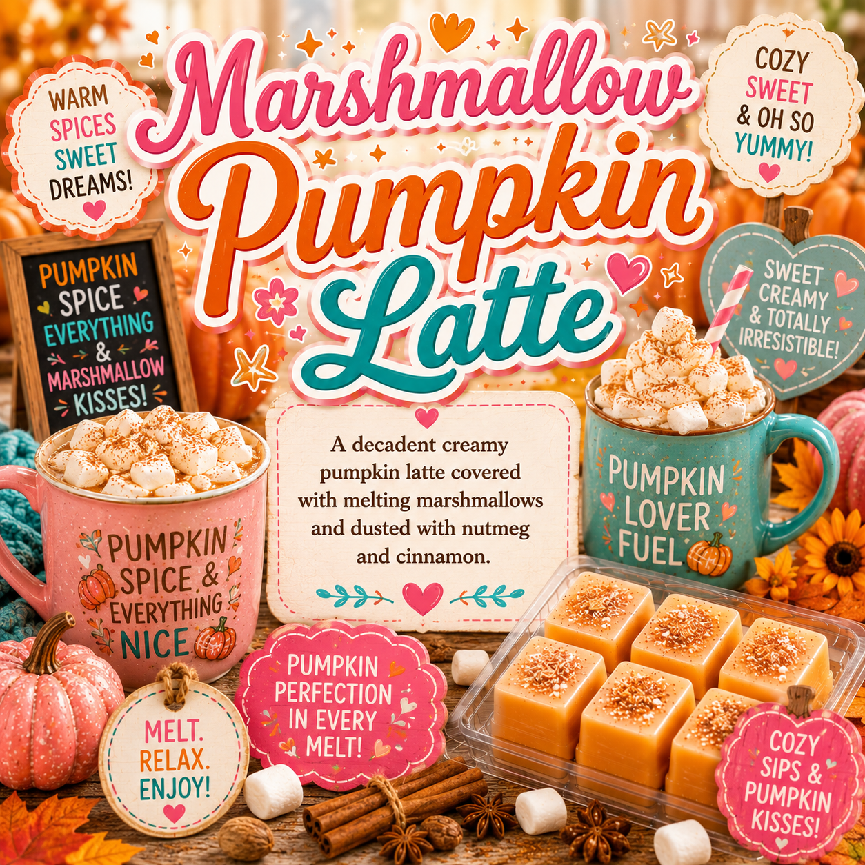 Marshmallow Pumpkin Latte Wax Melts