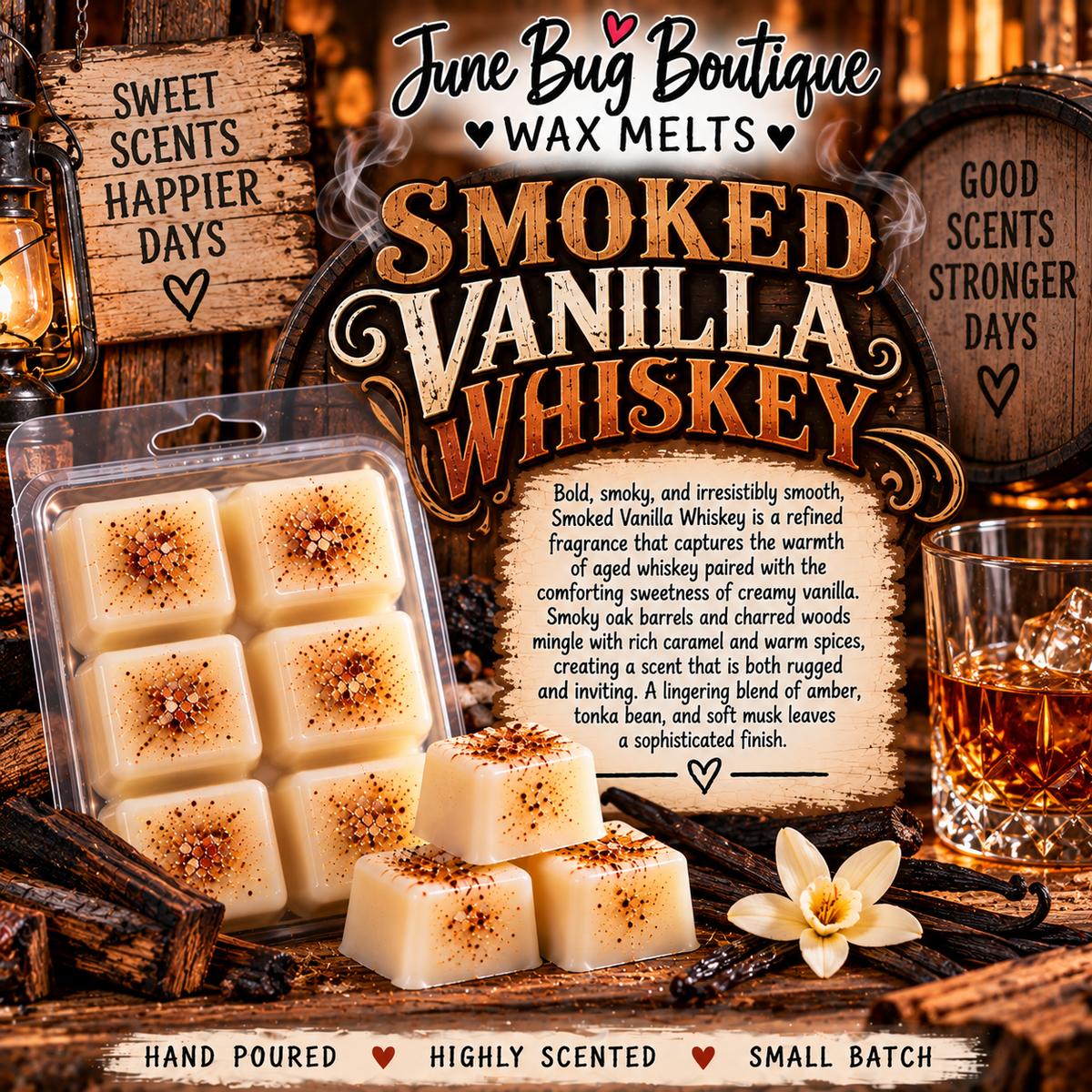 Smokey Vanilla Whiskey Wax Melts